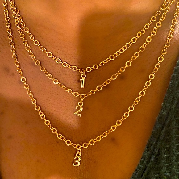 Multi Layered Number Necklace - Picture 1 of 1